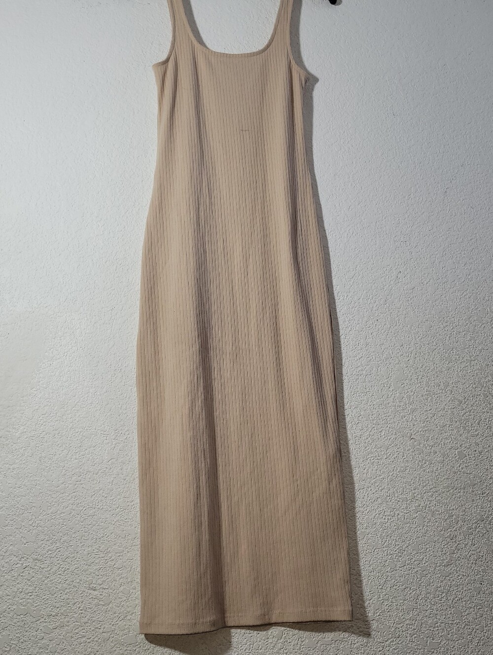 Forever 21 Beige Ribbed Maxi Tank Dress